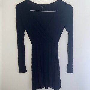 Forever 21 Black Long Sleeve Wrap Dress